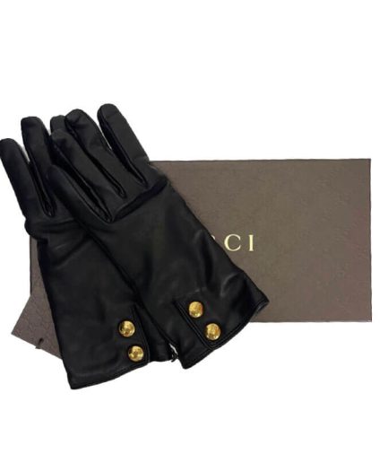 Gucci guanti in nappa nera