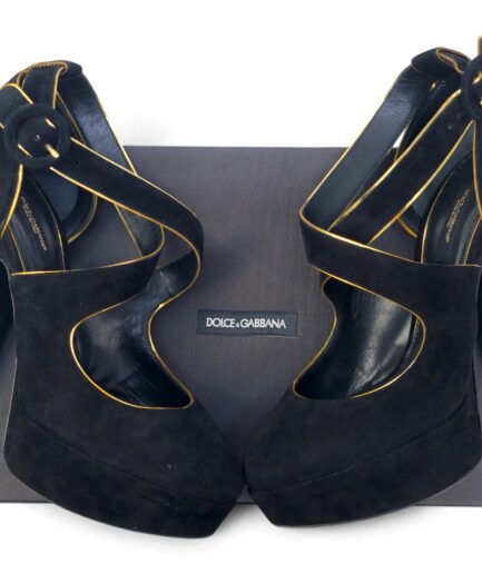 Dolce e Gabbana sandali Velvet metallic Gold